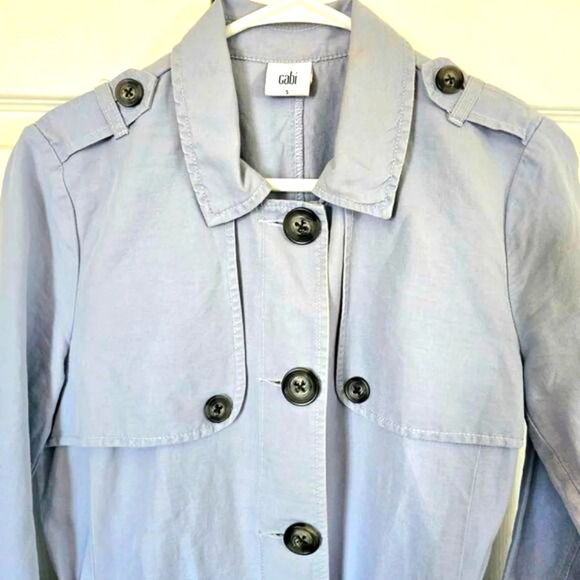 Cabi Women's Small Blue Trenchcoat Belted Classy Casual Everyday - Picture 2 of 8